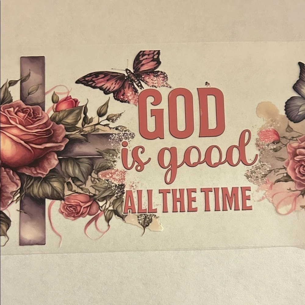 God is Good Cross Cup Decal